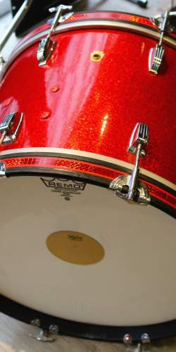 Ludwig Keystone Badge Sparkle Red de 1960's