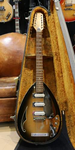 Vox Mark XII "Teardrop" 12-String Thinline 2-Tone Sunburst Flame Top Made in Italy des 1960's