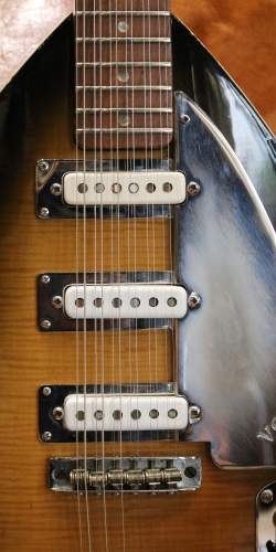 Vox Mark XII "Teardrop" 12-String Thinline 2-Tone Sunburst Flame Top Made in Italy des 1960's