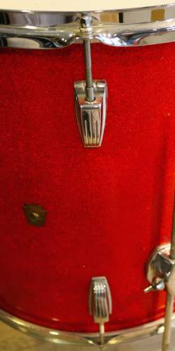 Ludwig Keystone Badge Sparkle Red de 1960's