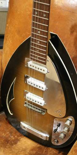 Vox Mark XII "Teardrop" 12-String Thinline 2-Tone Sunburst Flame Top Made in Italy des 1960's