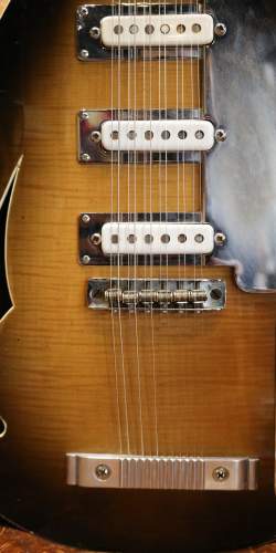 Vox Mark XII "Teardrop" 12-String Thinline 2-Tone Sunburst Flame Top Made in Italy des 1960's