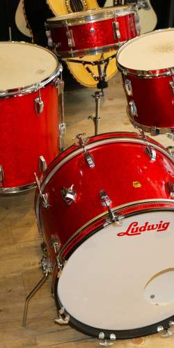 Ludwig Keystone Badge Sparkle Red de 1960's