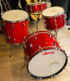 Ludwig Keystone Badge Sparkle Red de 1960's