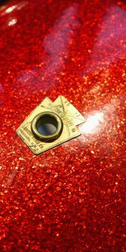 Ludwig Keystone Badge Sparkle Red de 1960's